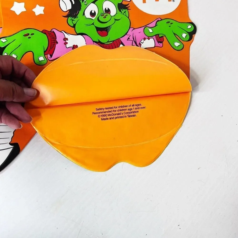 3Vintage 1990 McDonalds Halloween Vinyl Trick-or-Treat Happy Meal Bag 3 pack NOS